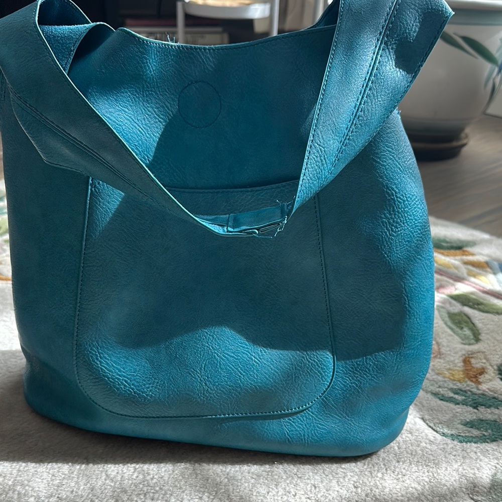 Blue Hobo Bag with Slouchy Design